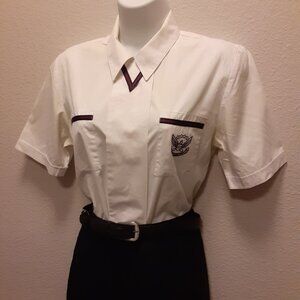 UAL Y2K Uniform White SS Shirt * Vintage - EUC * Shirt Only * 6 Tall